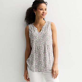 Women's Croft & Barrow® Pintuck Sleeveless Shell Top