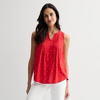 Women's Croft & Barrow® Pintuck Sleeveless Shell Top