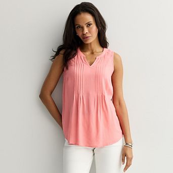 Women's Croft & Barrow® Pintuck Sleeveless Shell Top