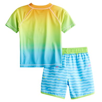 Toddler Boy Baby Shark Rash Guard & Swim Trunks Set