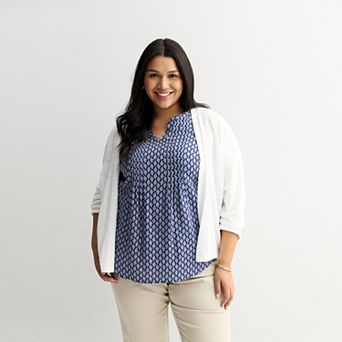 Plus Size Croft & Barrow® Pintuck Sleeveless Shell Top
