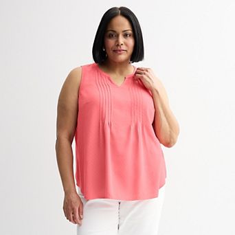 Plus Size Croft & Barrow® Pintuck Sleeveless Shell Top