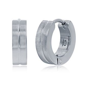 Metallo Stainless Steel Lined Huggie Hoop Earrings