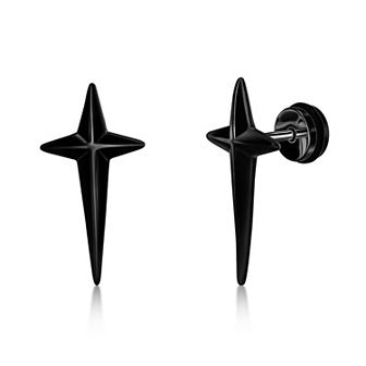 Metallo Stainless Steel Cross Style Earrings