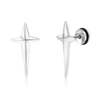 Metallo Stainless Steel Cross Style Earrings