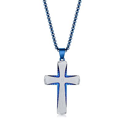 Mens Necklace Stainless Steel Cross Necklace Kohls Metallo