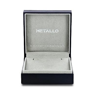Men's Metallo Stainless Steel Apatite & Black Cubic Zirconia Bead Bracelet