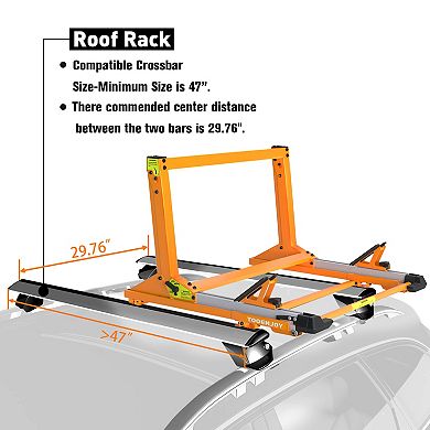 TOOENJOY Universal Lift Roof Rack Car Top Kayak Bike Carrier - 100 lbs Loading Capacity - Elevating Roof Rack for Car SUV Camping Traveling