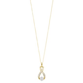 Diamond Brilliance 1/4 Carat T.W. Lab-Created Diamond Flower Pendant Necklace