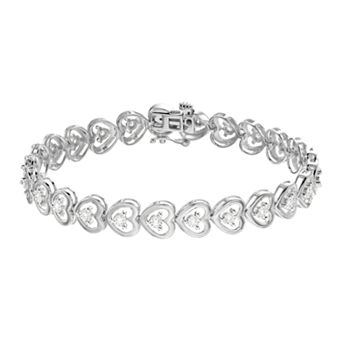 Diamond Brilliance 1/4 Carat T.W. Lab-Grown Diamond Heart Link Bracelet