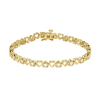 Diamond Brilliance 1/4 Carat T.W. Lab-Grown Diamond Alternating Hearts Bracelet