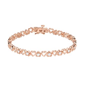 Diamond Brilliance 1/4 Carat T.W. Lab-Grown Diamond Alternating Hearts Bracelet