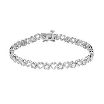 Diamond Brilliance 1/4 Carat T.W. Lab-Grown Diamond Alternating Hearts Bracelet