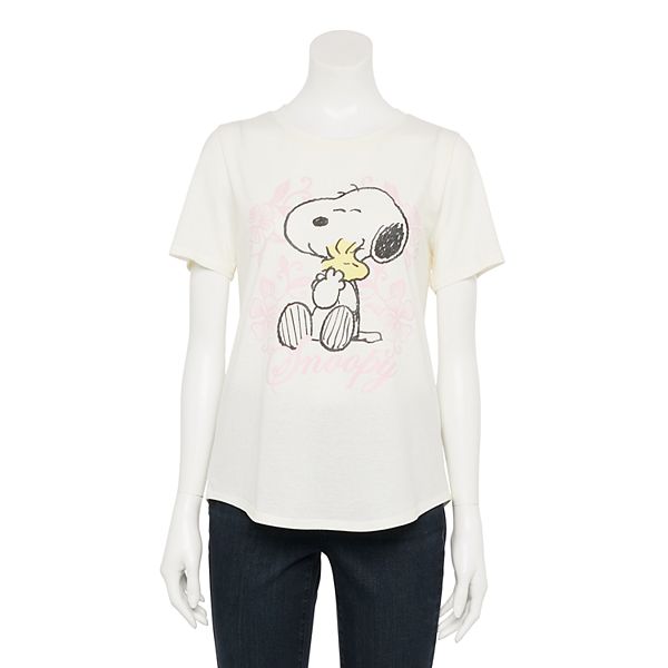 Missy Peanuts Snoopy And Woodstock Hug Graphic Tee