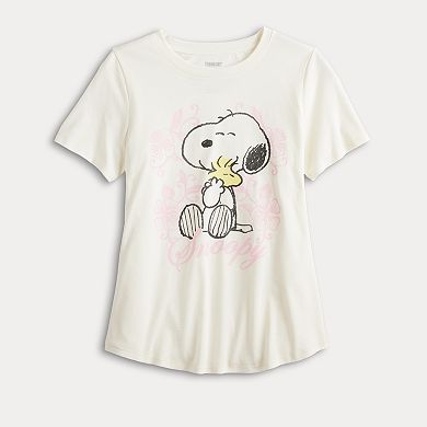 Missy Peanuts Snoopy & Woodstock Hug Graphic Tee