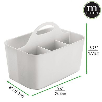 mDesign Small Plastic Storage Caddy Tote for Desktop Office Supplies