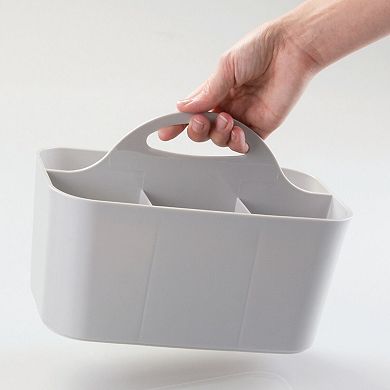 mDesign Small Plastic Storage Caddy Tote for Desktop Office Supplies
