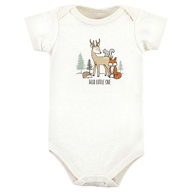Hudson Baby Unisex Baby Cotton Bodysuits, Forest Animals 3-Pack