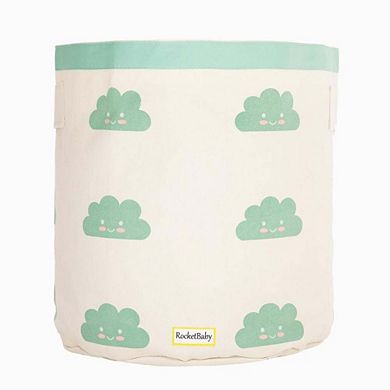 Cylindrical Cotton Canvas Storage Bin Fluffy the Cloud