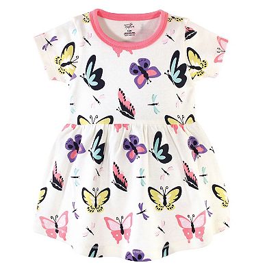 Baby and Toddler Girl Organic Cotton Short-Sleeve Dresses 2pk, Butterflies and Dragonflies
