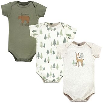 Hudson Baby Unisex Baby Cotton Bodysuits, Forest Deer 3-Pack
