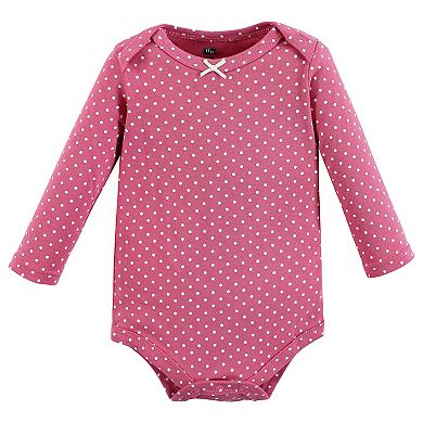 Hudson Baby Infant Girl Cotton Long-Sleeve Bodysuits, Sweet Bakery 3-Pack