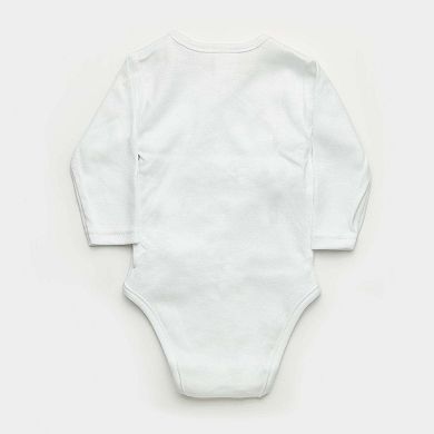Baby's Long Sleeve Kimono Bodysuit White