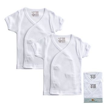 Luvable Friends Baby Unisex Side Snap Shirts, White Short-Sleeve