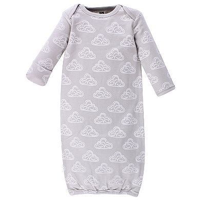 Infant Cotton Long-Sleeve Gowns 3pk, Navy Stars & Moon