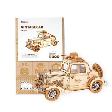 DIY 3D Puzzle 2 Pack - Cruisier Motorcycle and Vintage Car