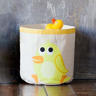 Cylindrical Cotton Canvas Storage Bin Nathan the Chick