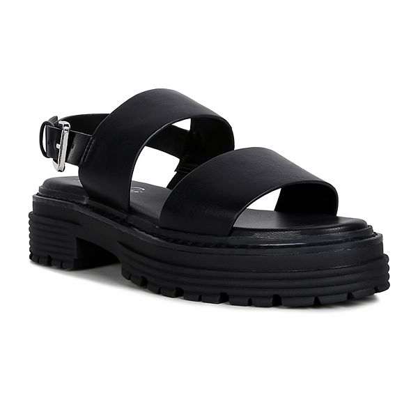 London Rag Dual Strap Women's Platforms Sandals With Buckle