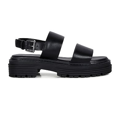 London Rag Dual Strap Women's Platforms Sandals With Buckle