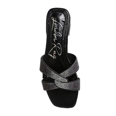 London Rag Rum Cake Cross Strap Rhinestone Women's Sandals