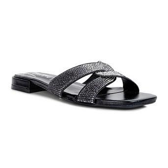 London Rag Rum Cake Cross Strap Rhinestone Women's Sandals
