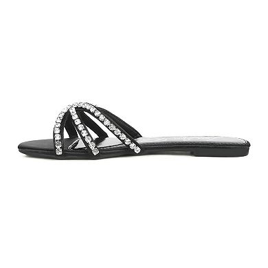 London Rag Mezzie Dimante Strap Women's Flat Sandals