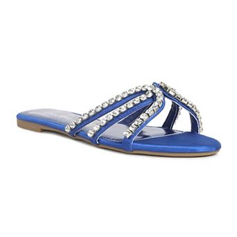 London Rag Mezzie Dimante Strap Women's Flat Sandals