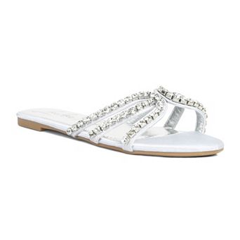 London Rag Mezzie Dimante Strap Women's Flat Sandals