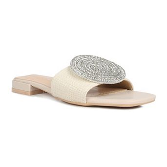 London Rag Ollilie Rhinestones Brooch Women's Sandals