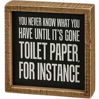 By Kathy Toilet Paper Inset Box Sign Table Decor