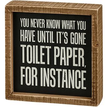 By Kathy Toilet Paper Inset Box Sign Table Decor