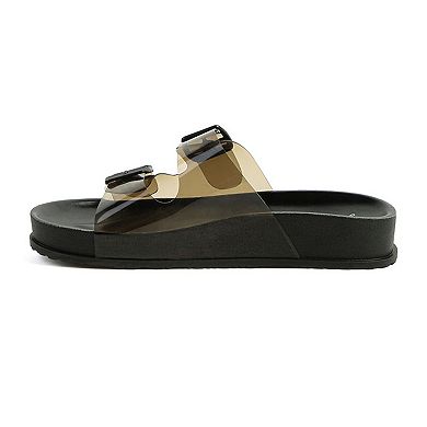 London Rag Minata Platform Buckled Women's Slide Sandals
