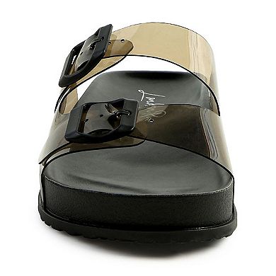 London Rag Minata Platform Buckled Women's Slide Sandals