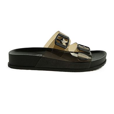 London Rag Minata Platform Buckled Women's Slide Sandals