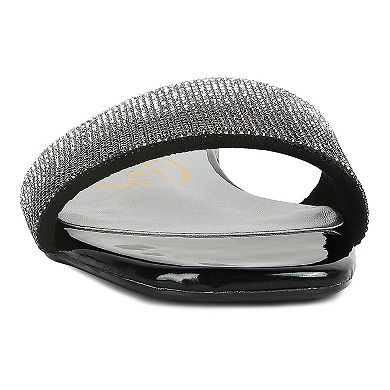 London Rag Top Flirt Rhinestone Women's Slip On Sandals