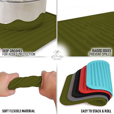 Zulay Kitchen 2 Pack (9"x12") Silicone Trivets for Hot Pots and Pans