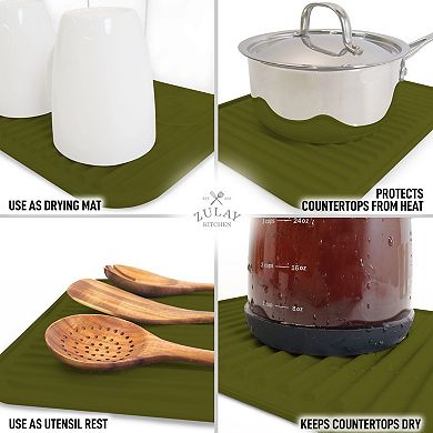Zulay Kitchen 2 Pack (9"x12") Silicone Trivets for Hot Pots and Pans