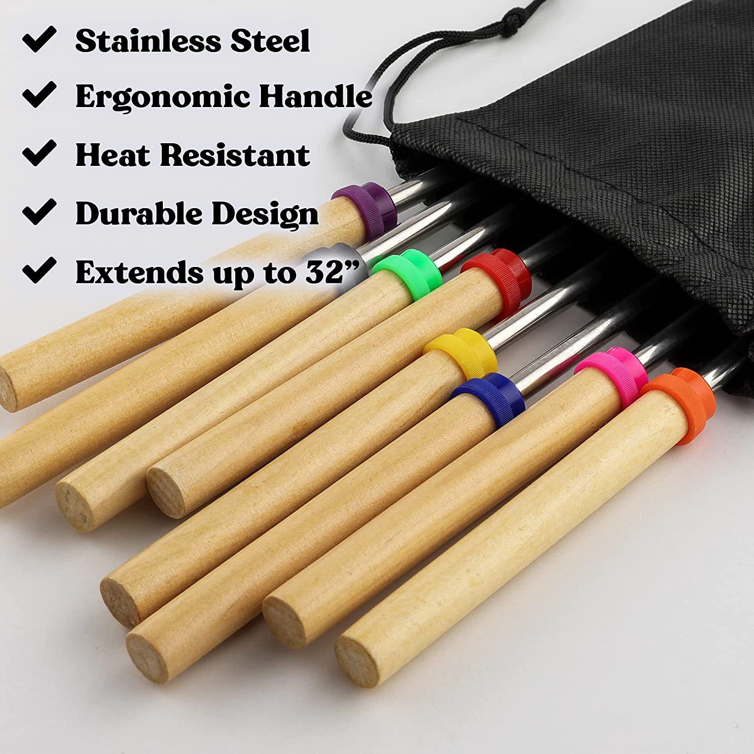 Zulay Kitchen Marshmallow Roasting Sticks - Thumbnail 4