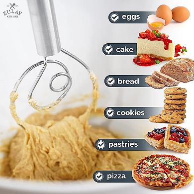 Zulay Kitchen Large Stainless Steel Danish Whisk