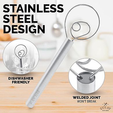 Zulay Kitchen Large Stainless Steel Danish Whisk